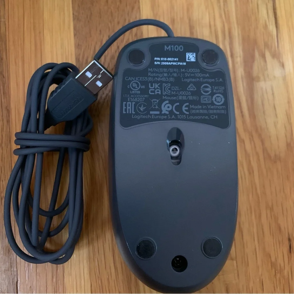 Logitech M100 USB Mouse Wired Computer Mouse Optical Mouse